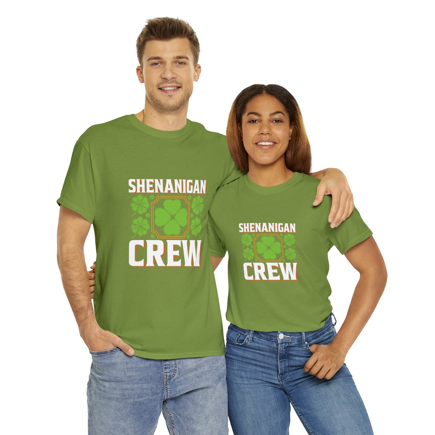 Unisex Shenanigan's Matching Family Shenanigans Crew St Patricks Day Heavy Cotton Tee