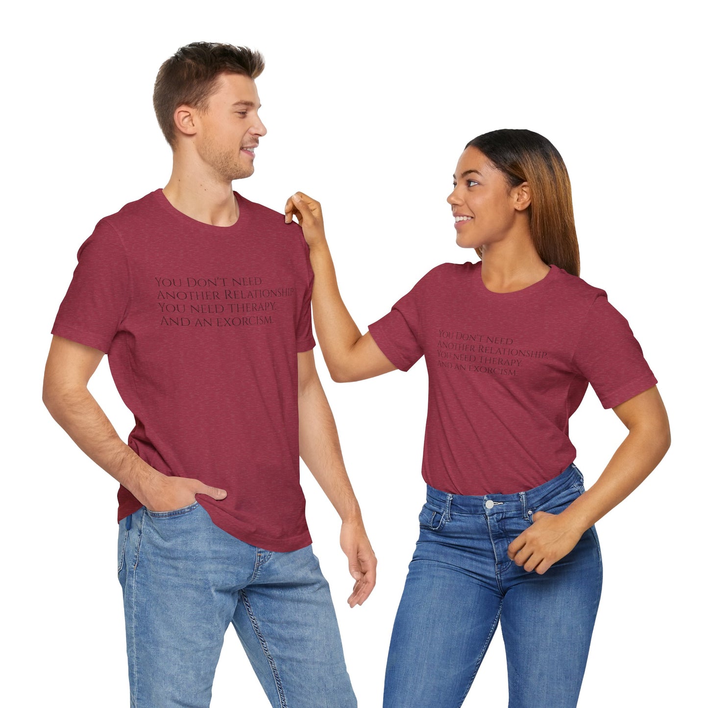 Relationships, Therapy, Exorcism, XS-3XL, Unisex Jersey Short Sleeve Tee