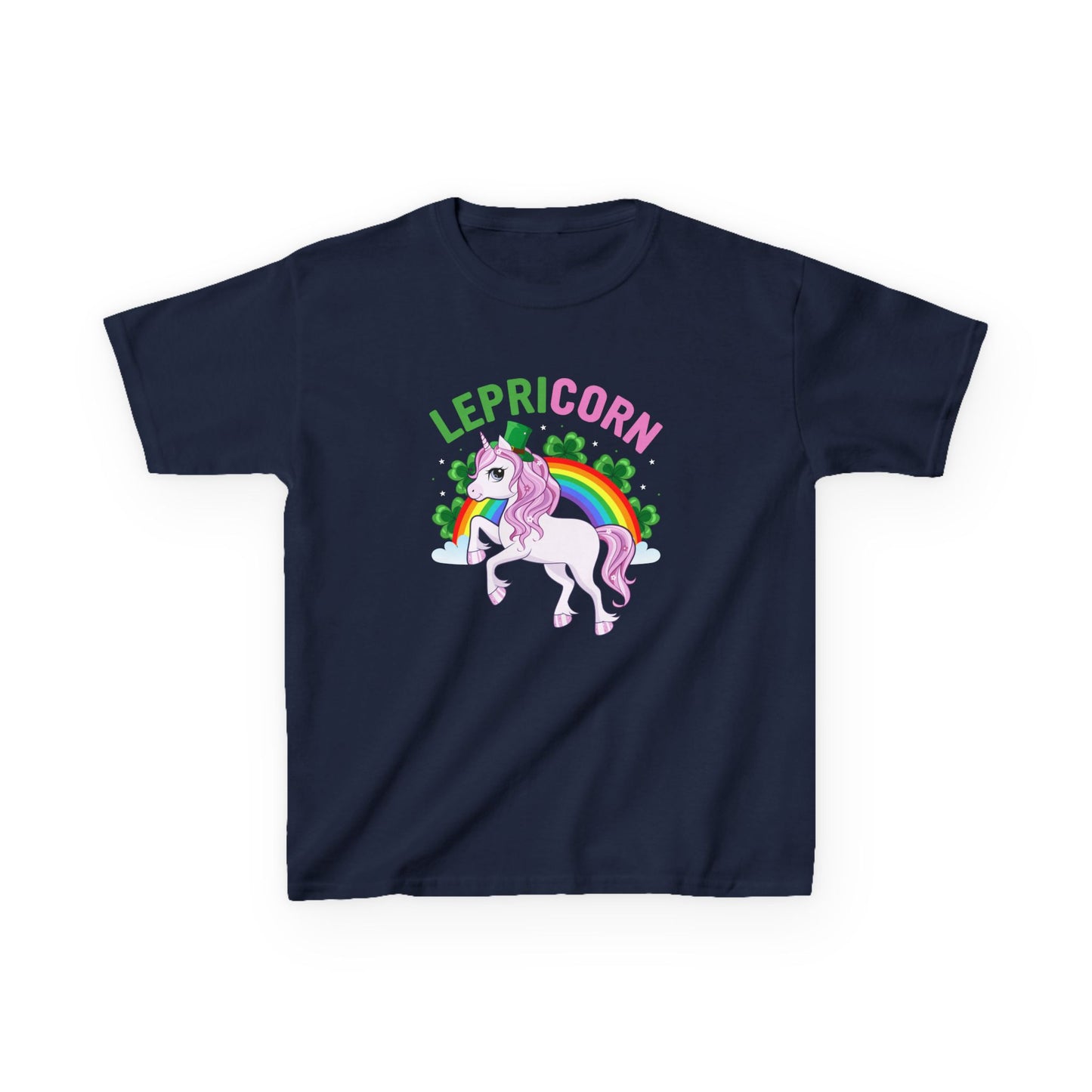 St Patricks Day Leprechaun Unicorn Lepre-corn Kids Heavy Cotton Tee