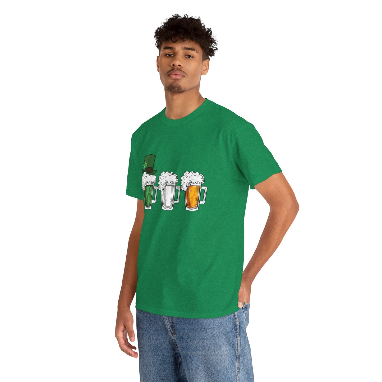 Unisex St Patrick's Day Beer Flag Heavy Cotton Tee