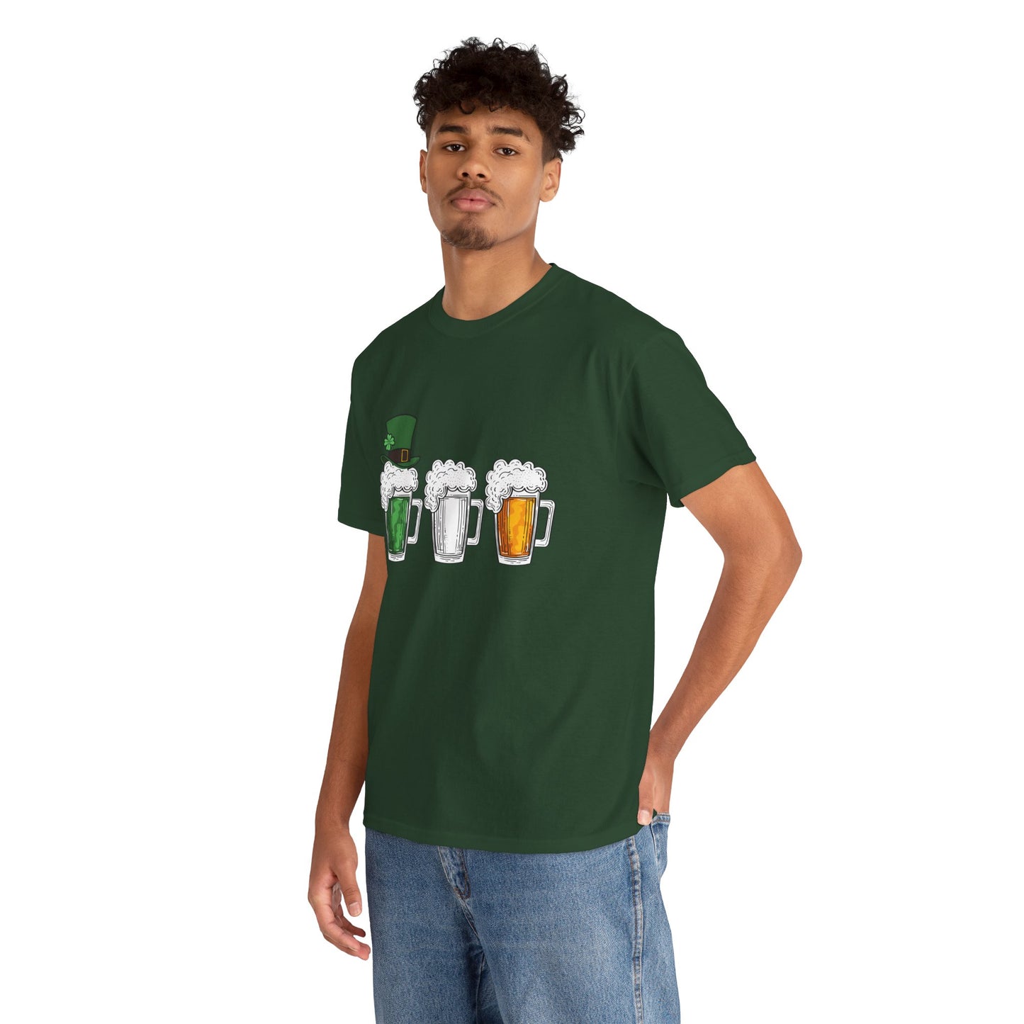 Unisex St Patrick's Day Beer Flag Heavy Cotton Tee