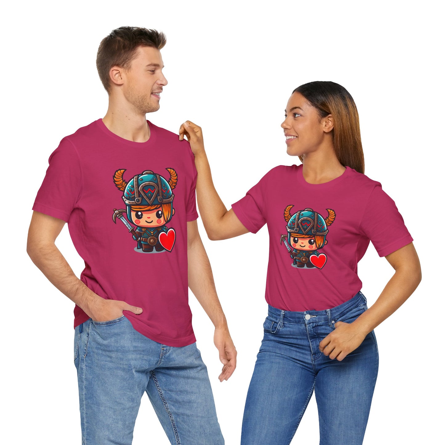 Viking Valentine's Day Unisex Jersey Short Sleeve Tee