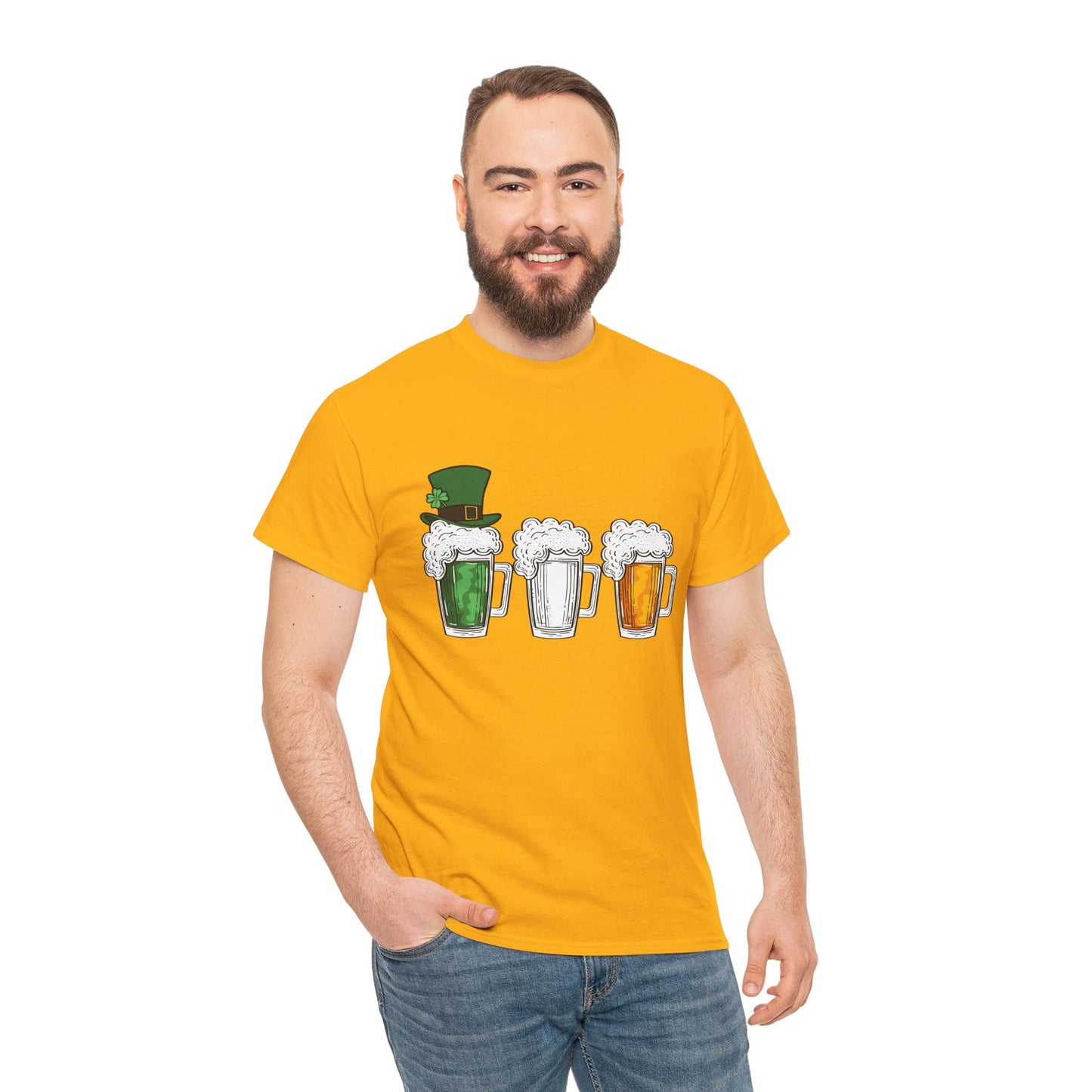 Unisex St Patrick's Day Beer Flag Heavy Cotton Tee