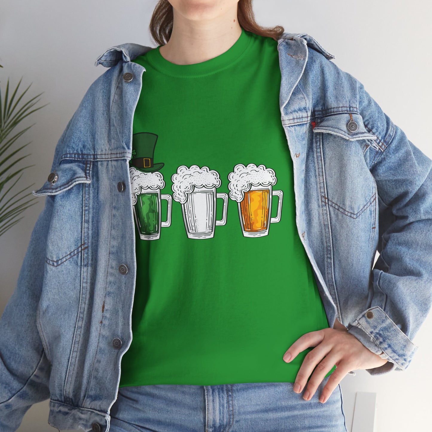 Unisex St Patrick's Day Beer Flag Heavy Cotton Tee