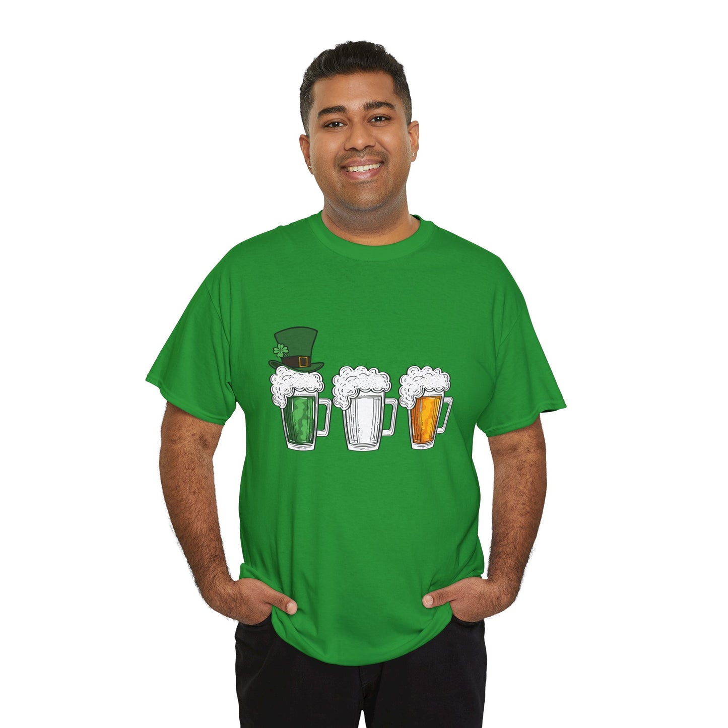 Unisex St Patrick's Day Beer Flag Heavy Cotton Tee