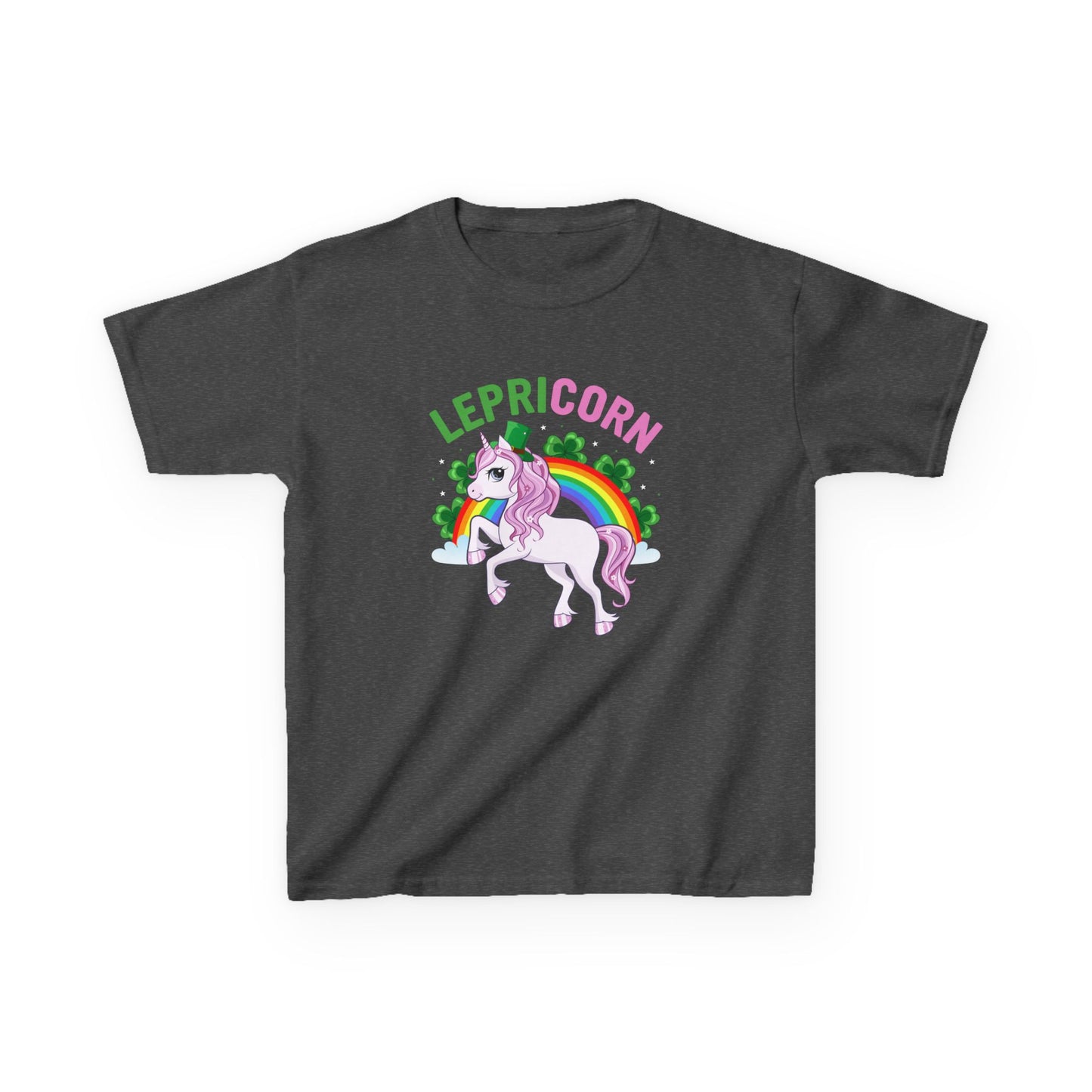 St Patricks Day Leprechaun Unicorn Lepre-corn Kids Heavy Cotton Tee