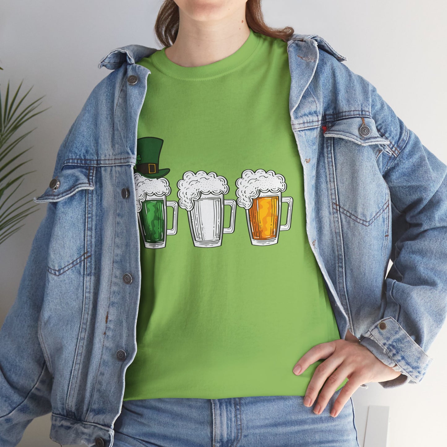 Unisex St Patrick's Day Beer Flag Heavy Cotton Tee