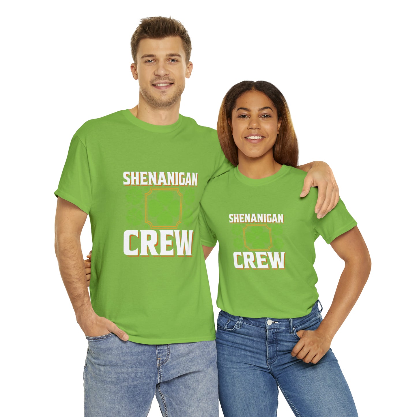 Unisex Shenanigan's Matching Family Shenanigans Crew St Patricks Day Heavy Cotton Tee