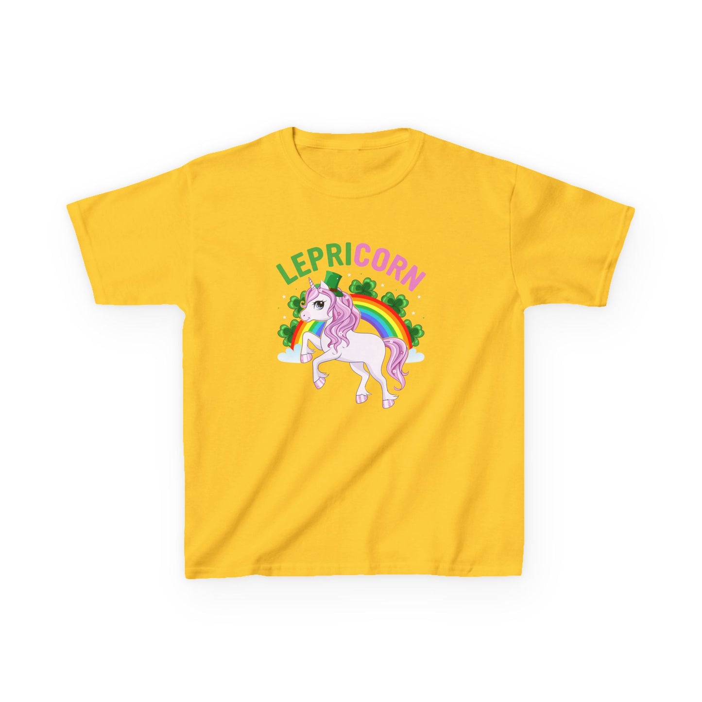 St Patricks Day Leprechaun Unicorn Lepre-corn Kids Heavy Cotton Tee