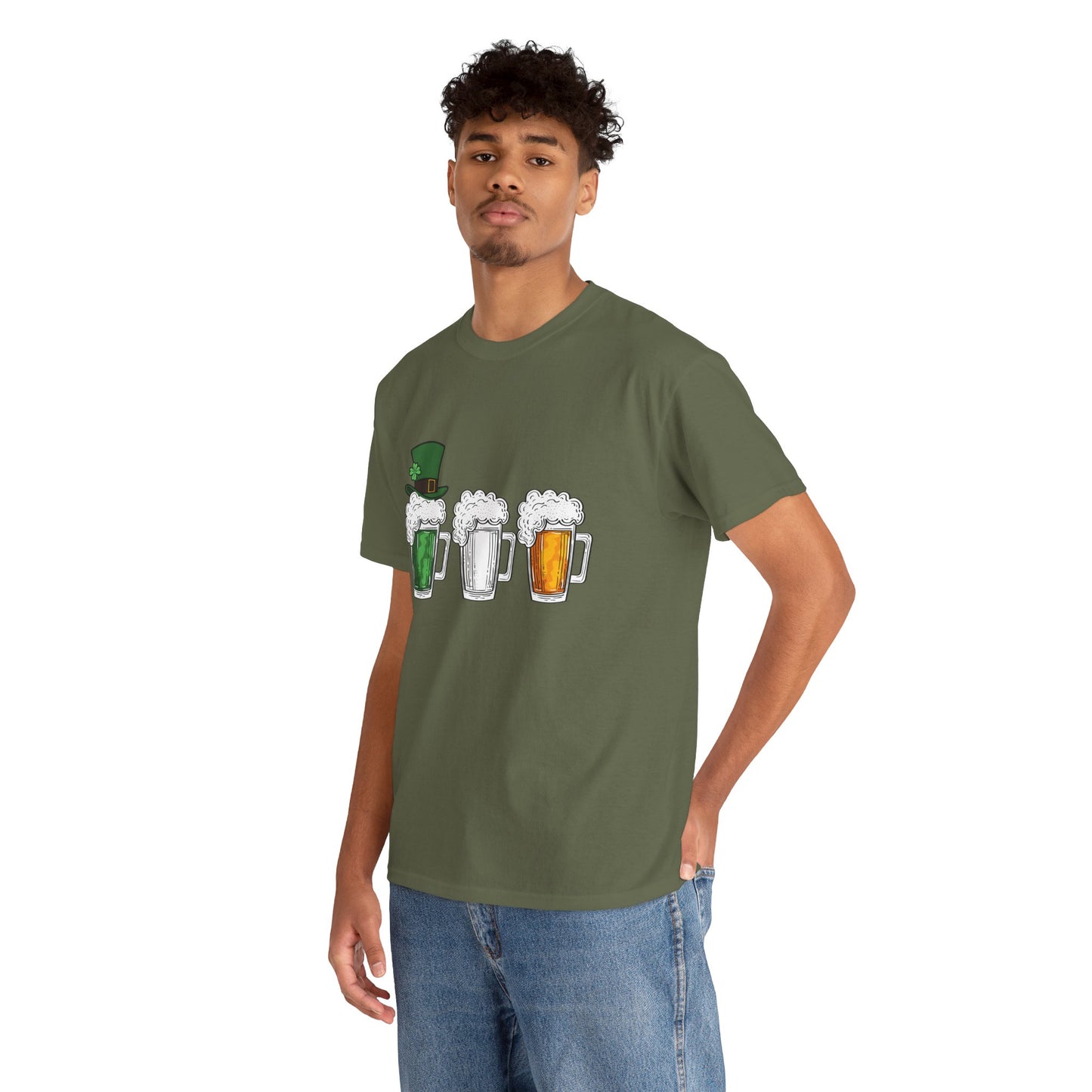 Unisex St Patrick's Day Beer Flag Heavy Cotton Tee