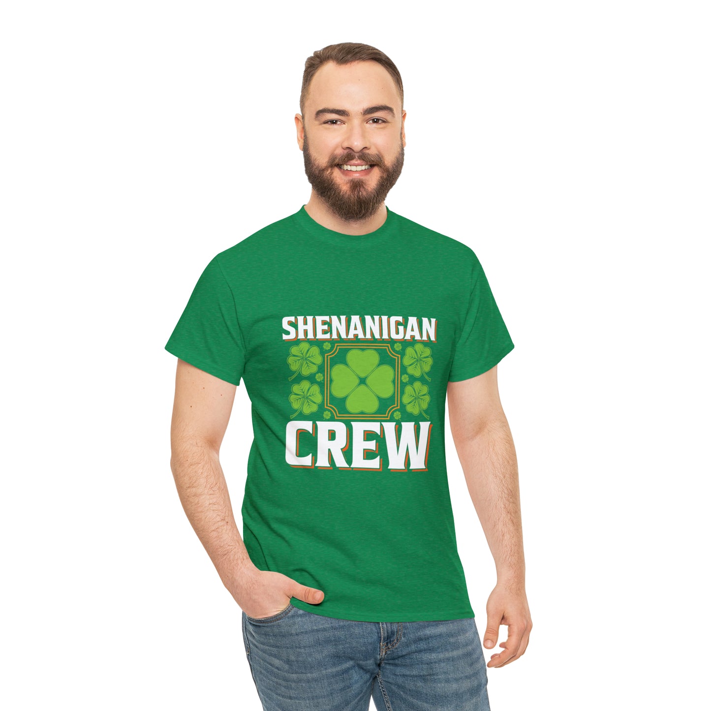 Unisex Shenanigan's Matching Family Shenanigans Crew St Patricks Day Heavy Cotton Tee
