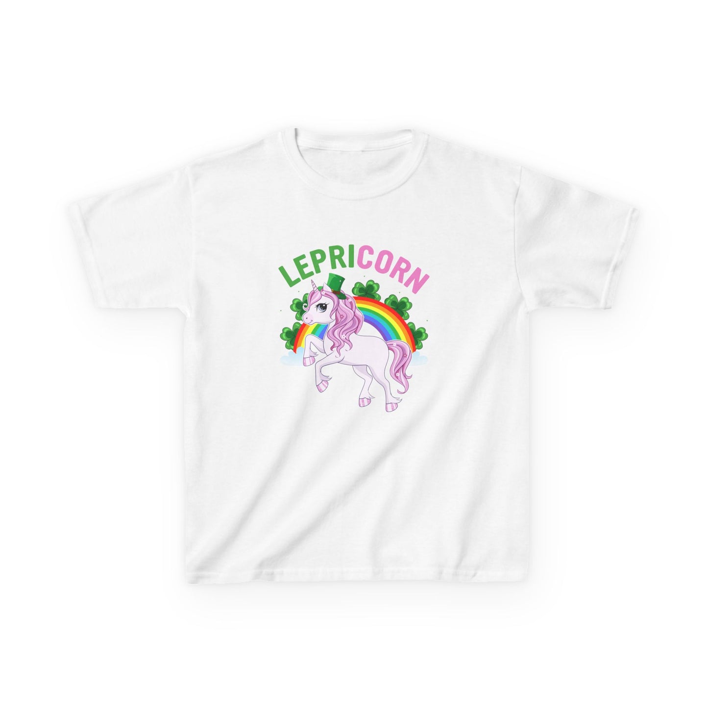 St Patricks Day Leprechaun Unicorn Lepre-corn Kids Heavy Cotton Tee