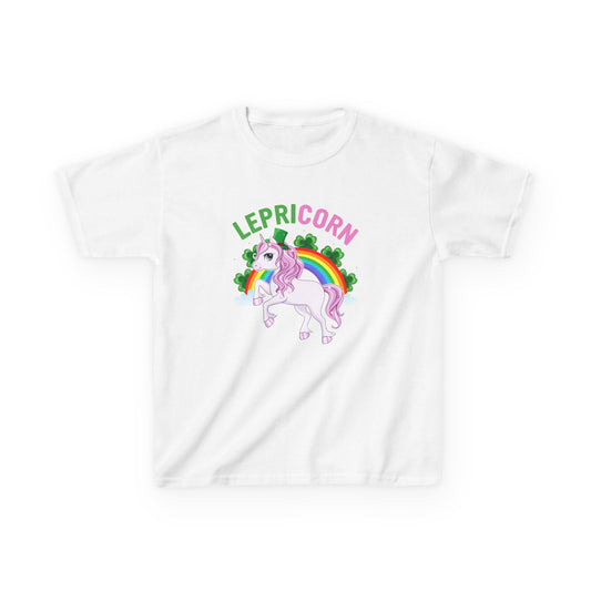 St Patricks Day Leprechaun Unicorn Lepre-corn Kids Heavy Cotton Tee
