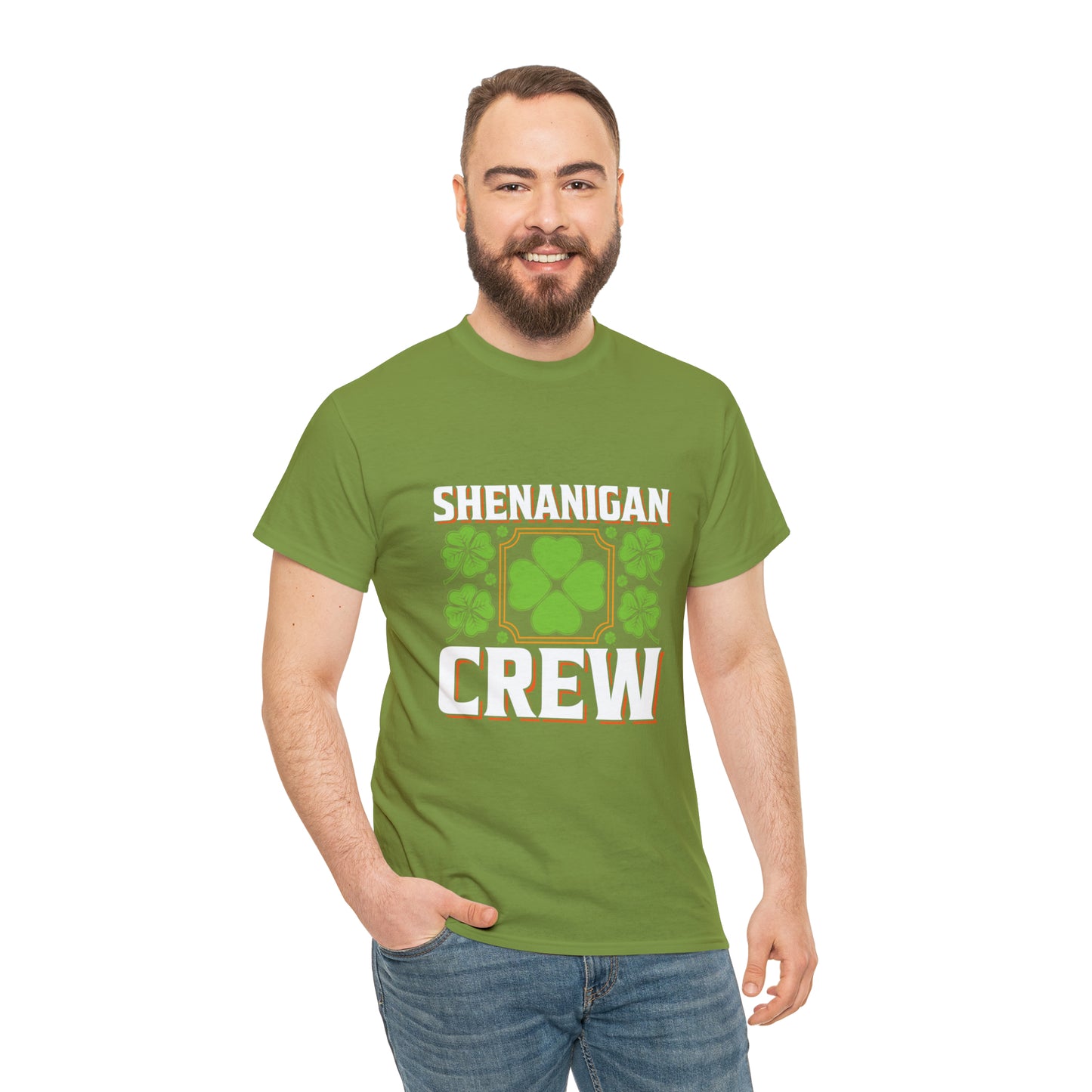 Unisex Shenanigan's Matching Family Shenanigans Crew St Patricks Day Heavy Cotton Tee