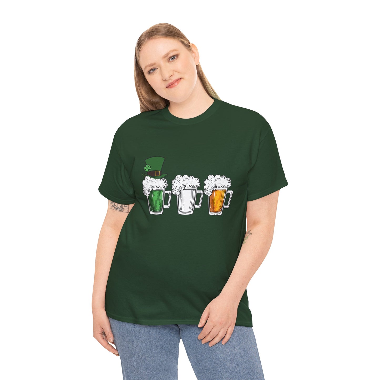 Unisex St Patrick's Day Beer Flag Heavy Cotton Tee