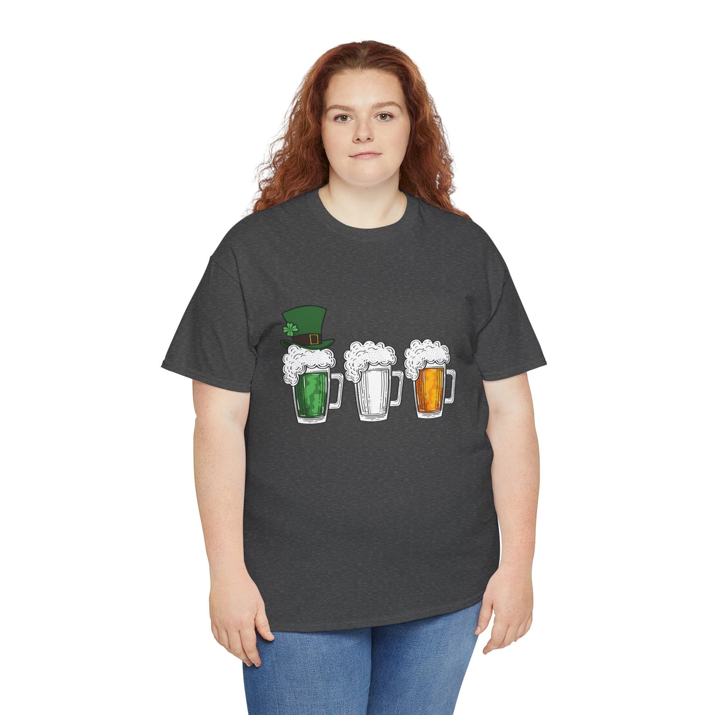 Unisex St Patrick's Day Beer Flag Heavy Cotton Tee
