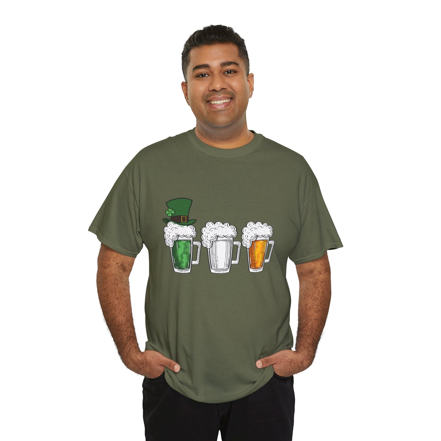 Unisex St Patrick's Day Beer Flag Heavy Cotton Tee
