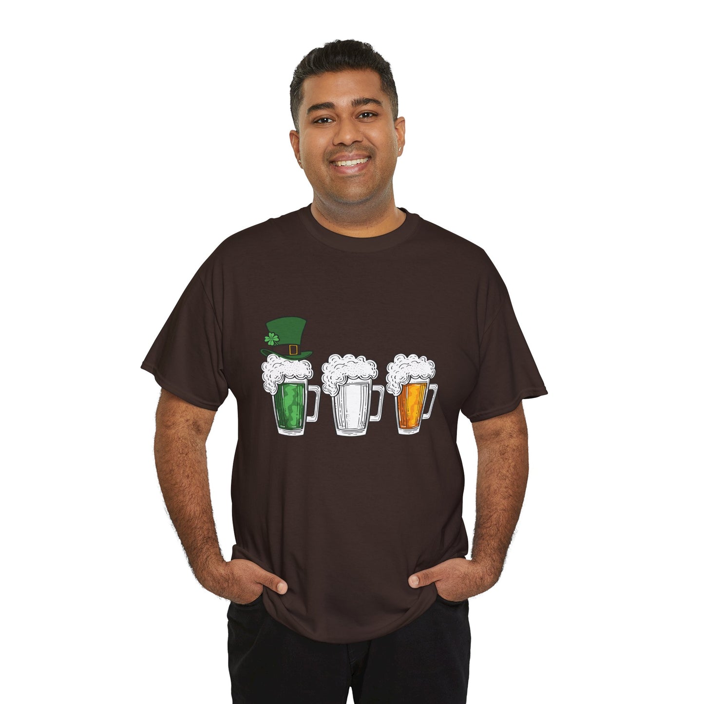 Unisex St Patrick's Day Beer Flag Heavy Cotton Tee