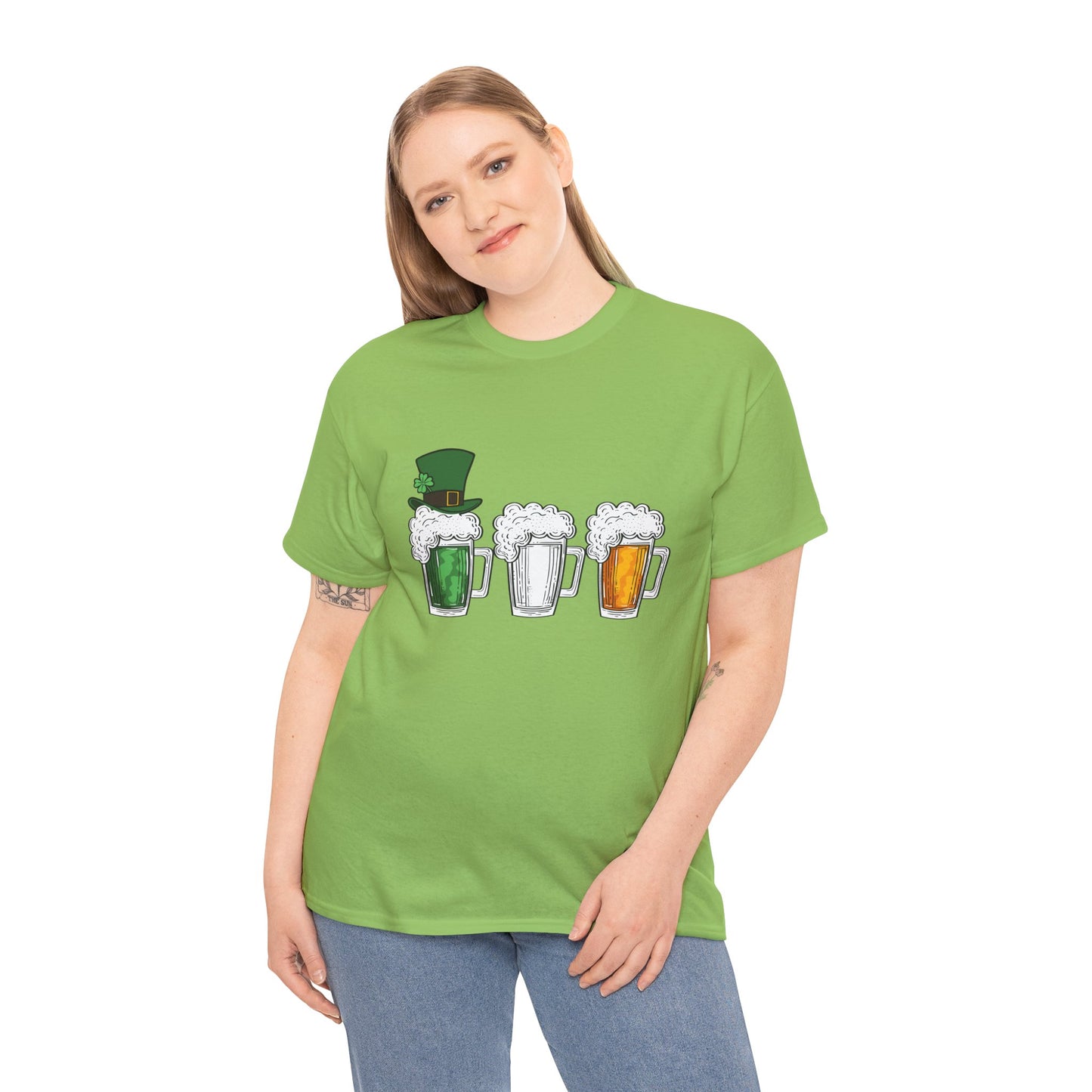 Unisex St Patrick's Day Beer Flag Heavy Cotton Tee