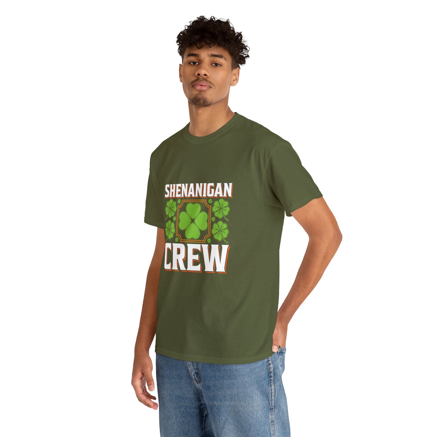 Unisex Shenanigan's Matching Family Shenanigans Crew St Patricks Day Heavy Cotton Tee