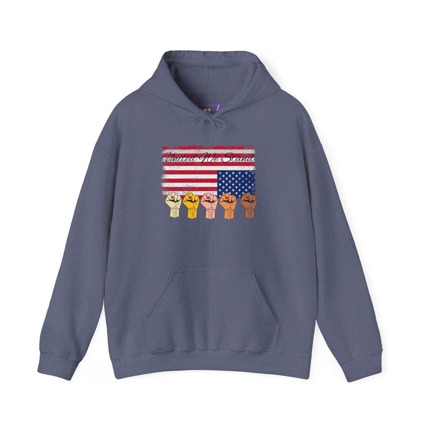 United We Stand Nation in distress Hoodie, Patriotic Blend Sweatshirt, National Pride Pullover, American Flag Hooded Jumper, USA Unity Top