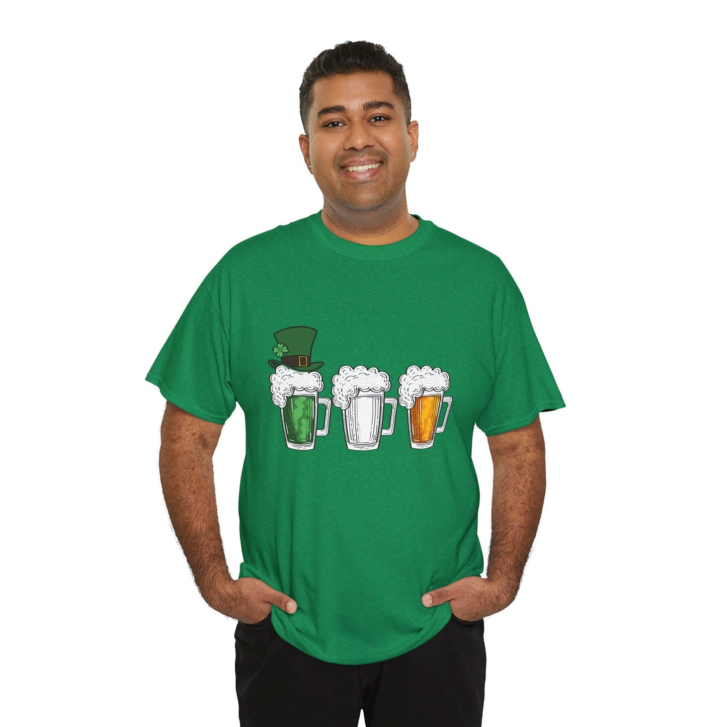 Unisex St Patrick's Day Beer Flag Heavy Cotton Tee