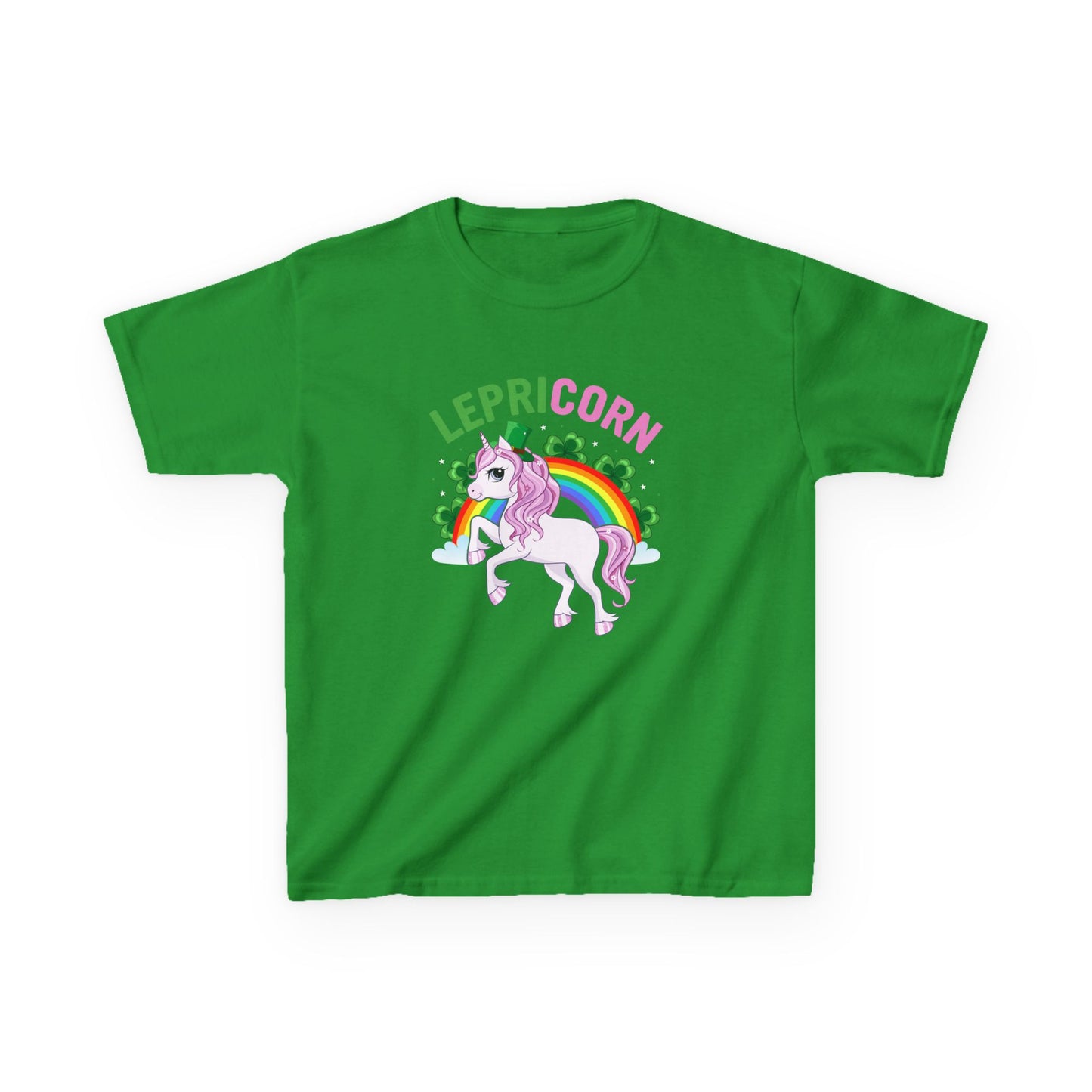 St Patricks Day Leprechaun Unicorn Lepre-corn Kids Heavy Cotton Tee