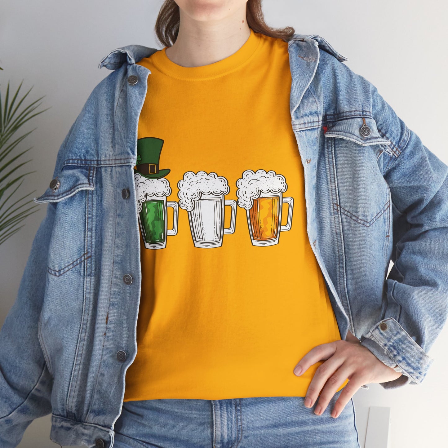 Unisex St Patrick's Day Beer Flag Heavy Cotton Tee