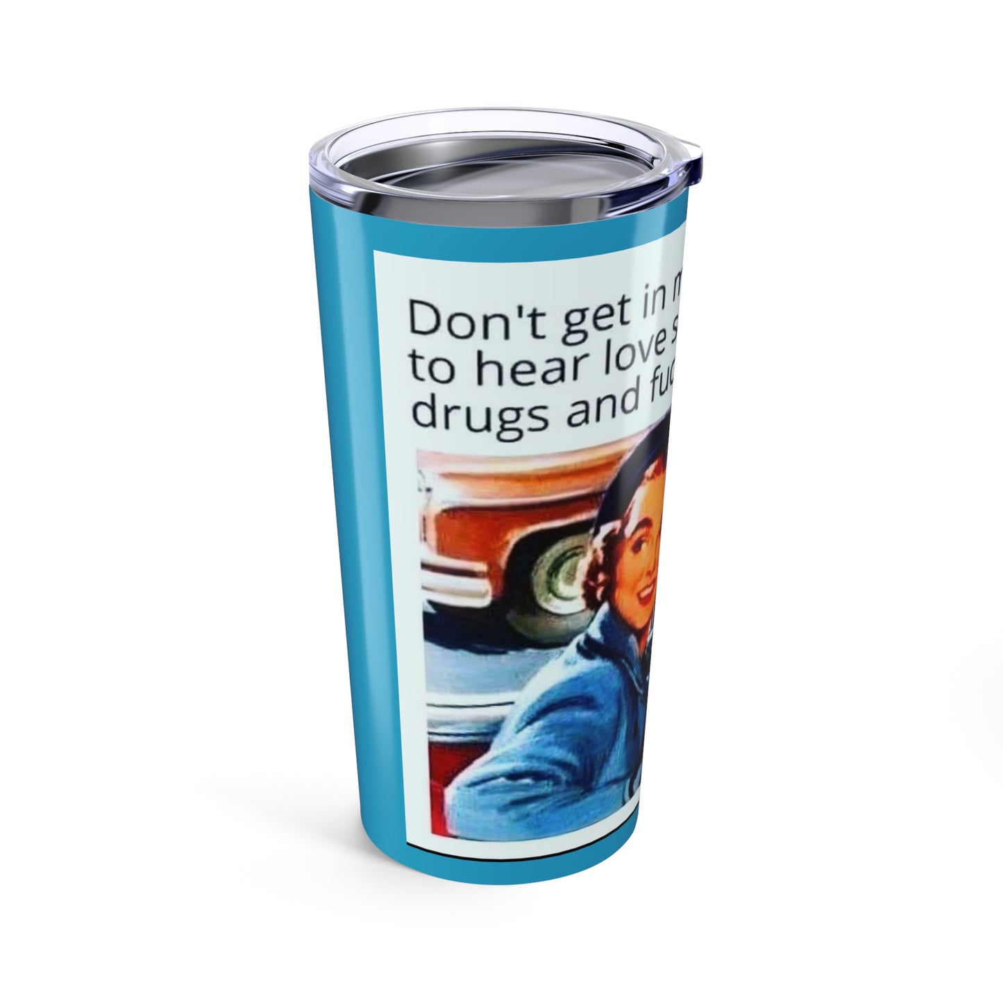 Retro-Inspired 20oz Tumbler, Fun Car-Themed Drinkware, Perfect for Road Trips, Gift for Friends, Party Favor, Sassy Quote