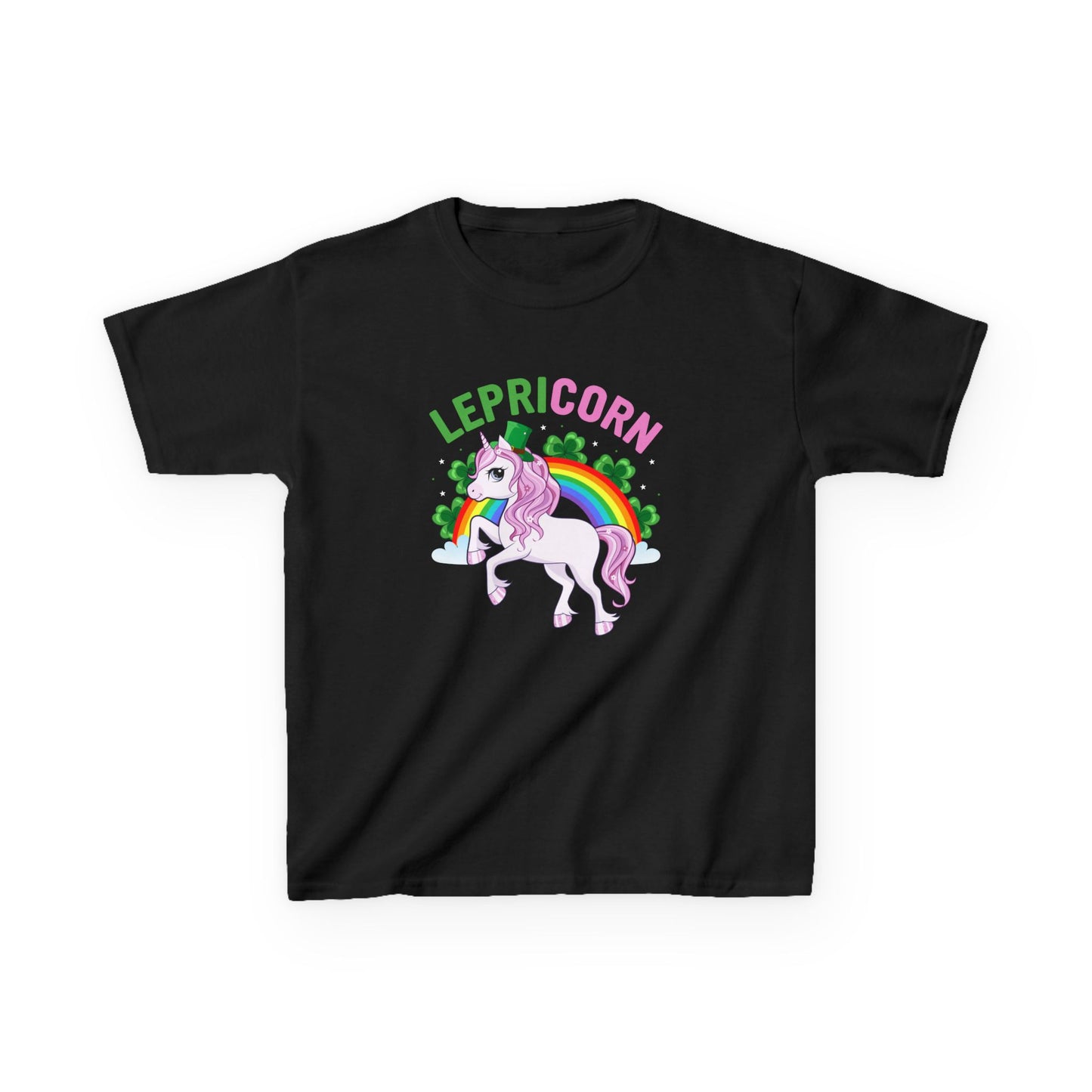St Patricks Day Leprechaun Unicorn Lepre-corn Kids Heavy Cotton Tee