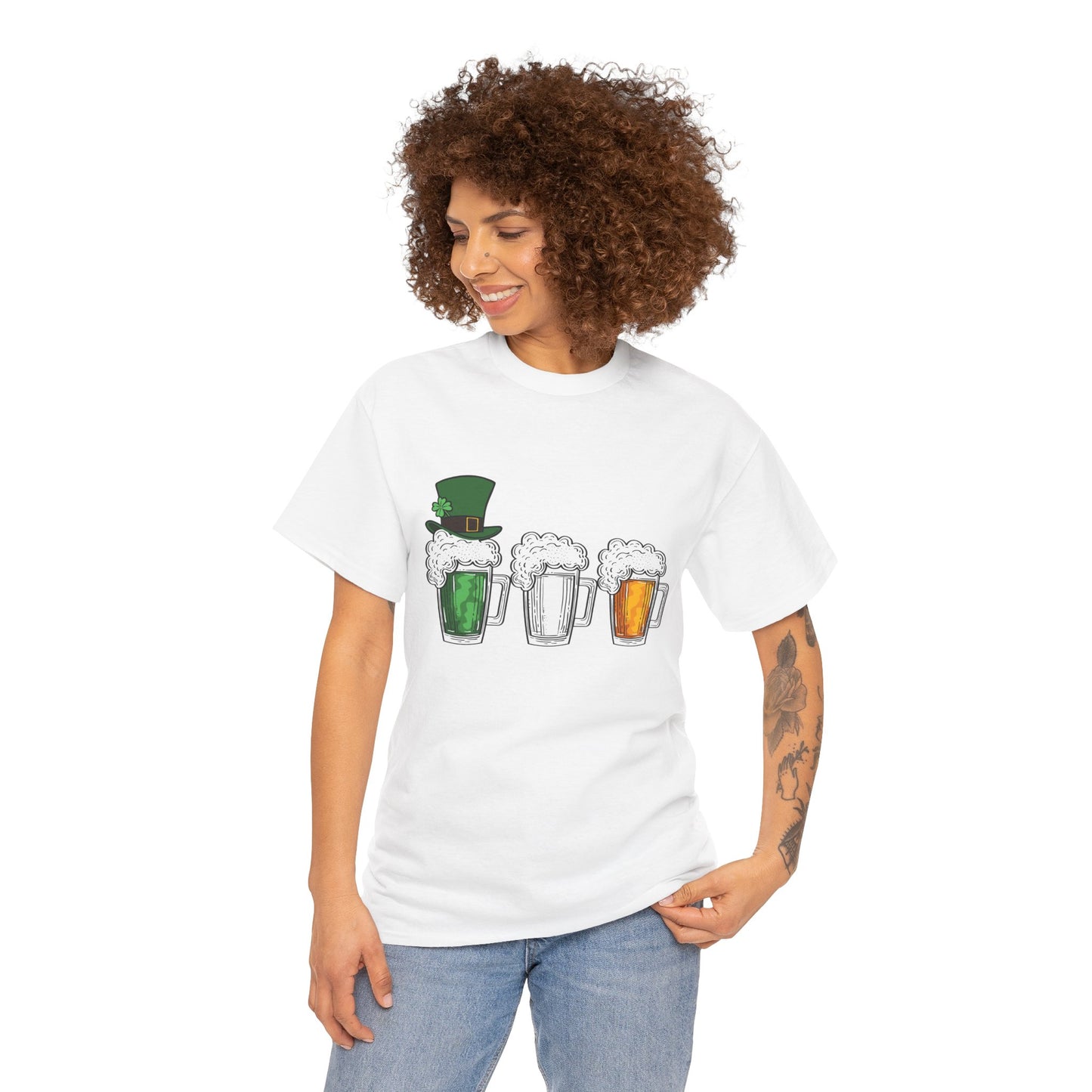 Unisex St Patrick's Day Beer Flag Heavy Cotton Tee