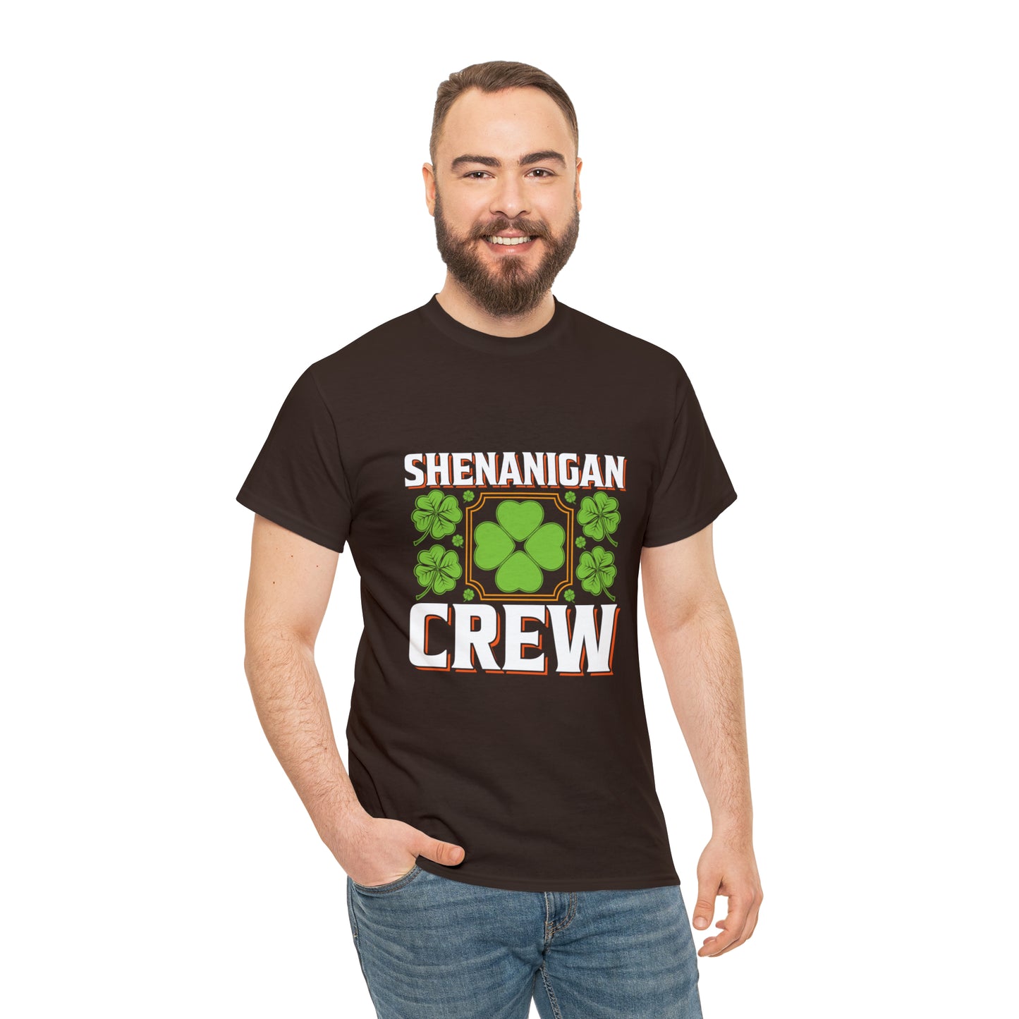Unisex Shenanigan's Matching Family Shenanigans Crew St Patricks Day Heavy Cotton Tee