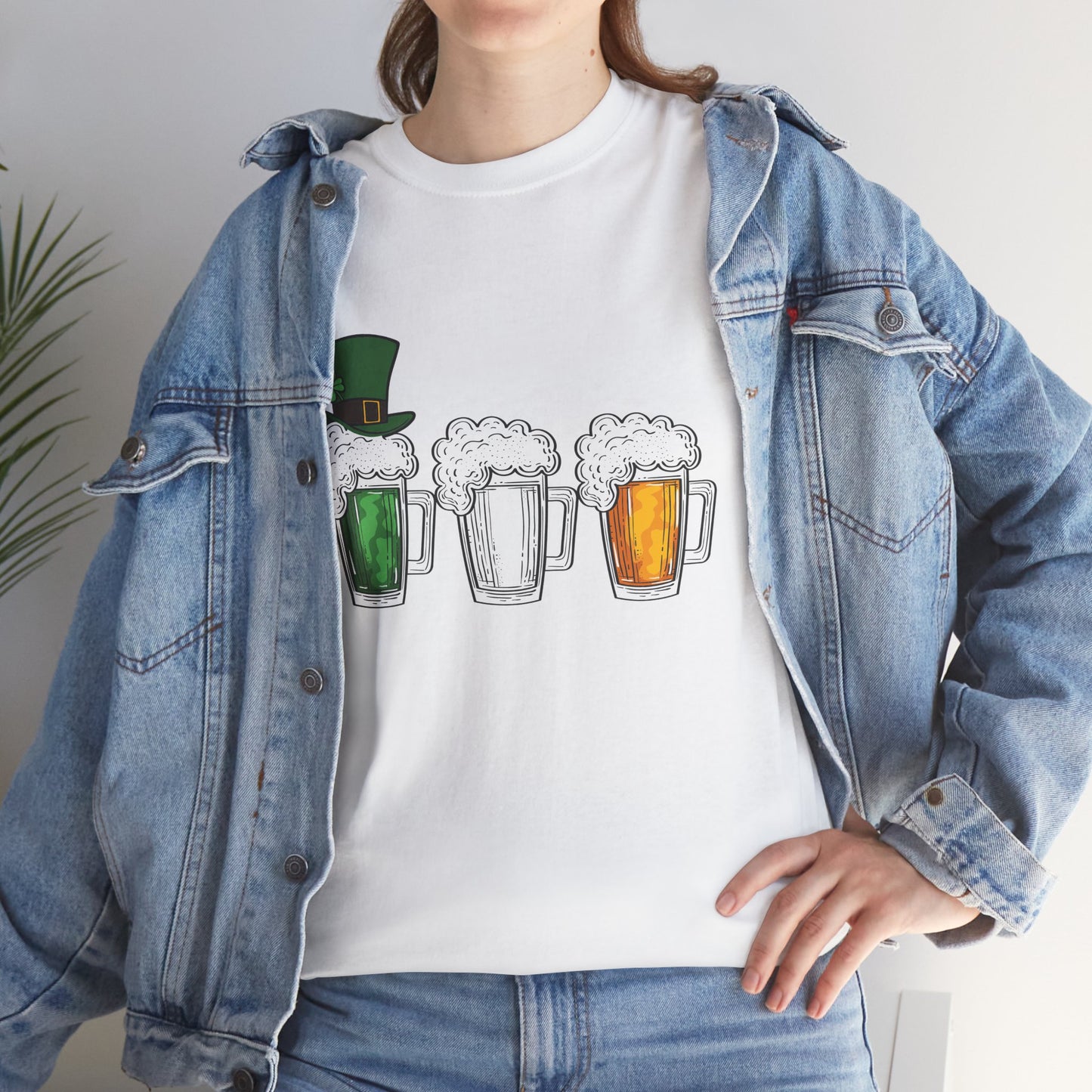 Unisex St Patrick's Day Beer Flag Heavy Cotton Tee