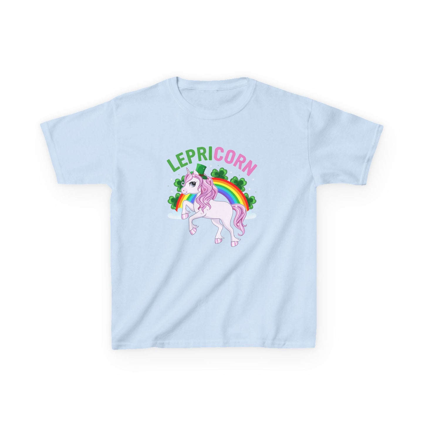 St Patricks Day Leprechaun Unicorn Lepre-corn Kids Heavy Cotton Tee