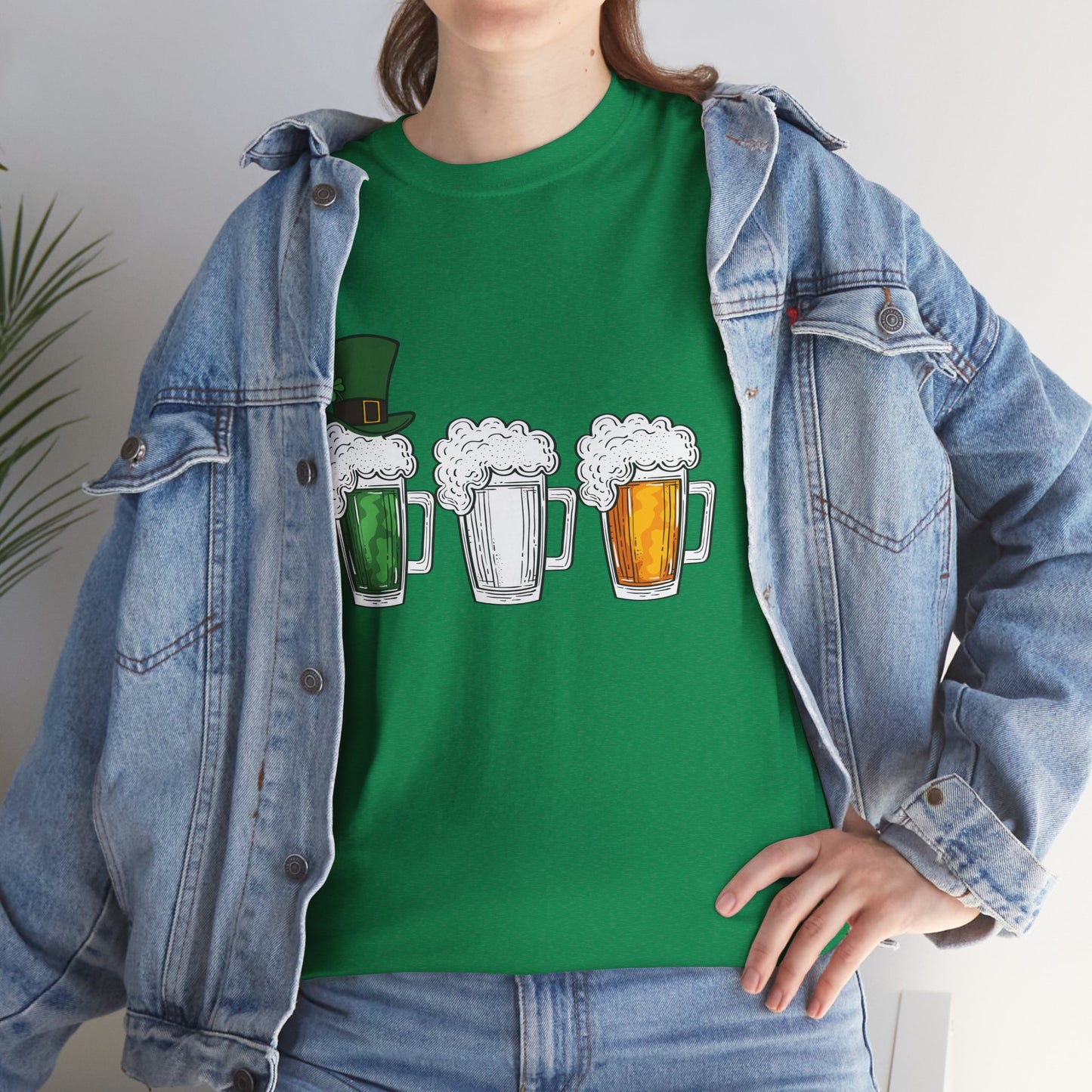 Unisex St Patrick's Day Beer Flag Heavy Cotton Tee