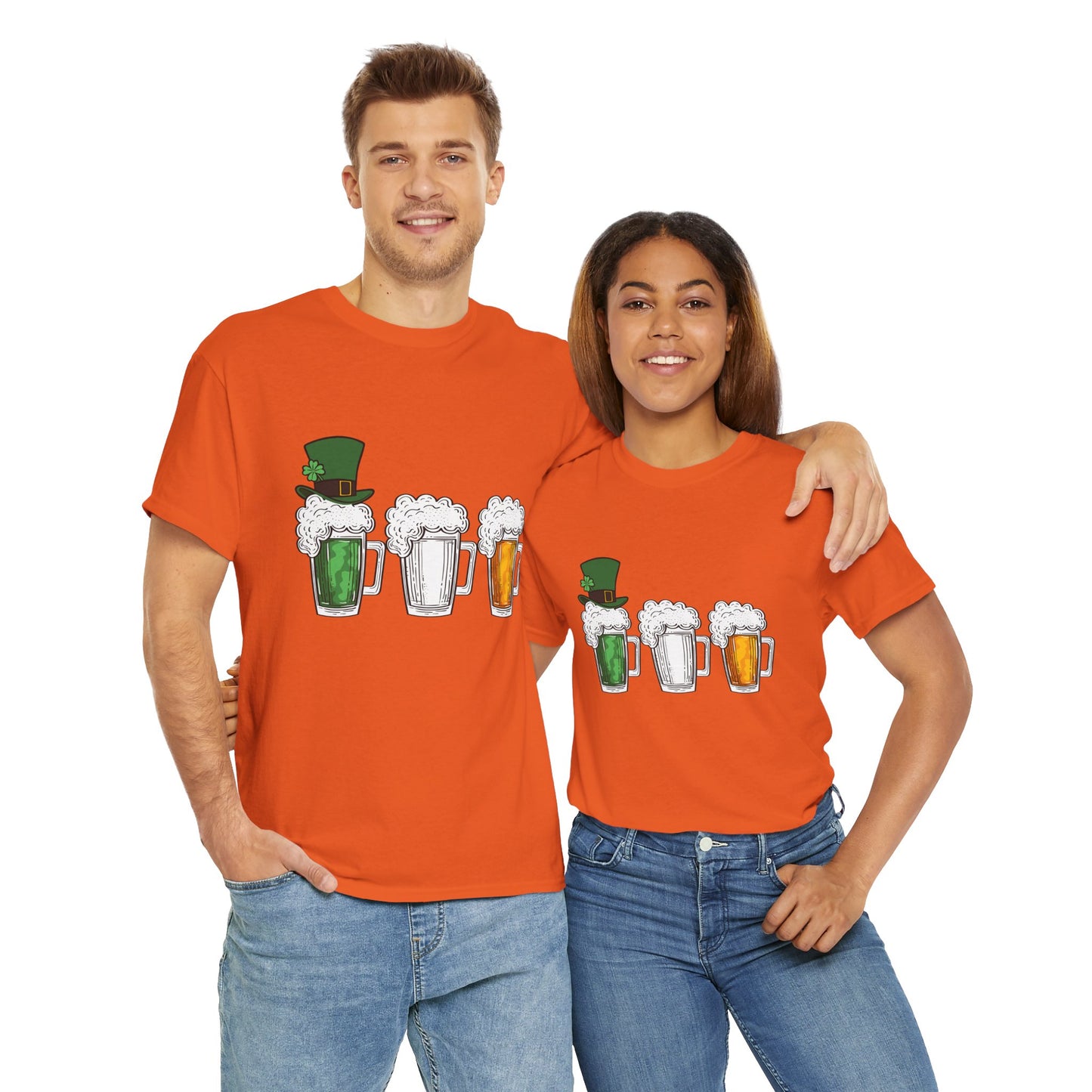 Unisex St Patrick's Day Beer Flag Heavy Cotton Tee