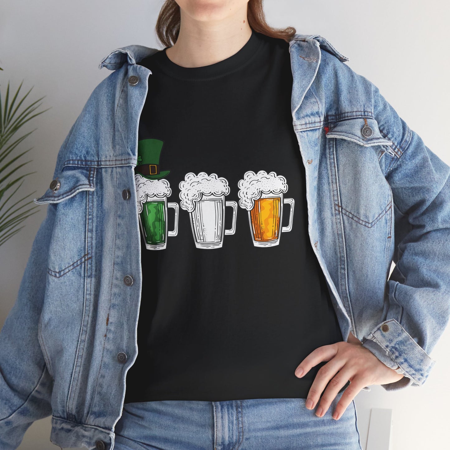 Unisex St Patrick's Day Beer Flag Heavy Cotton Tee