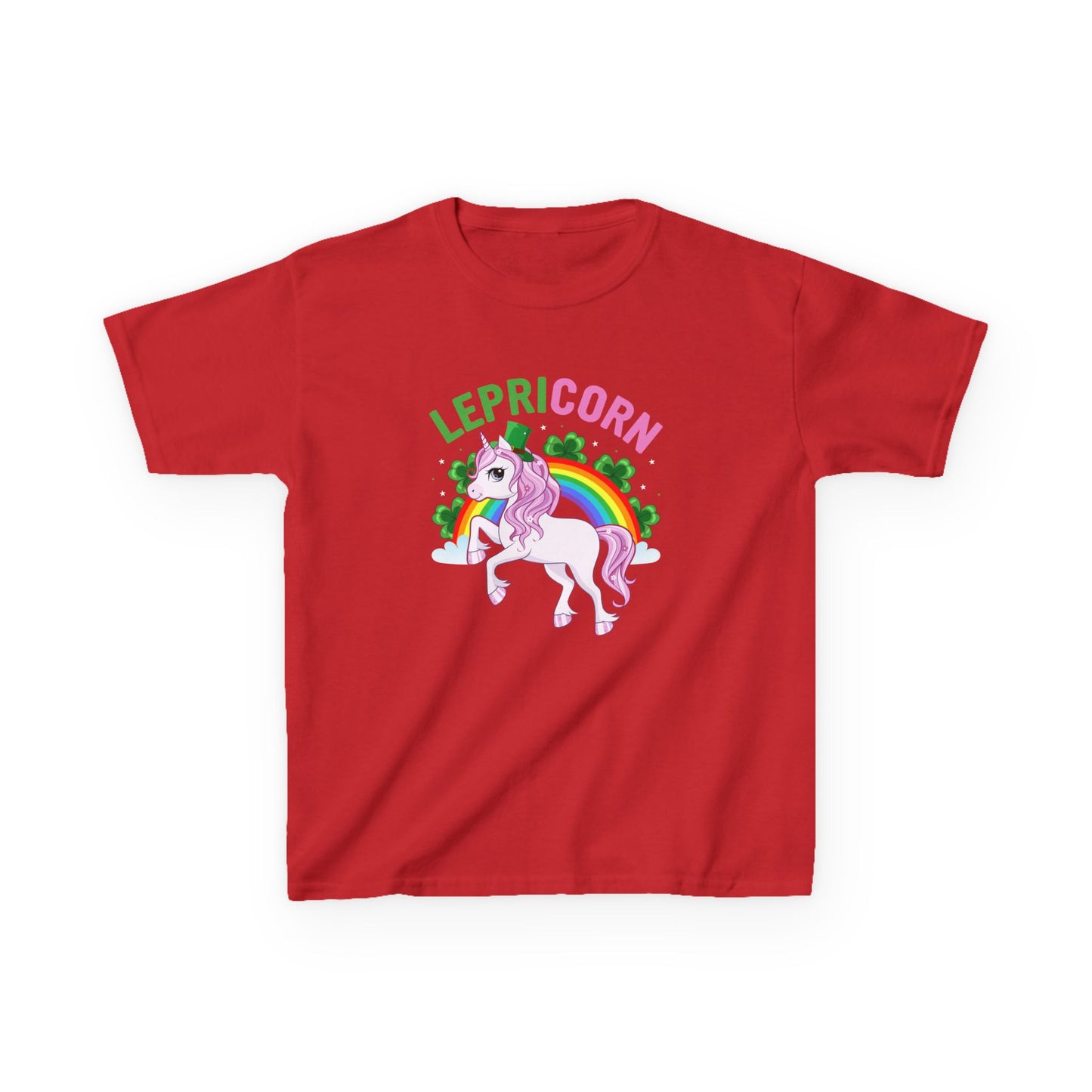 St Patricks Day Leprechaun Unicorn Lepre-corn Kids Heavy Cotton Tee