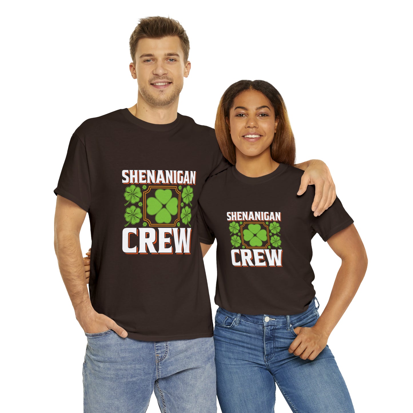 Unisex Shenanigan's Matching Family Shenanigans Crew St Patricks Day Heavy Cotton Tee