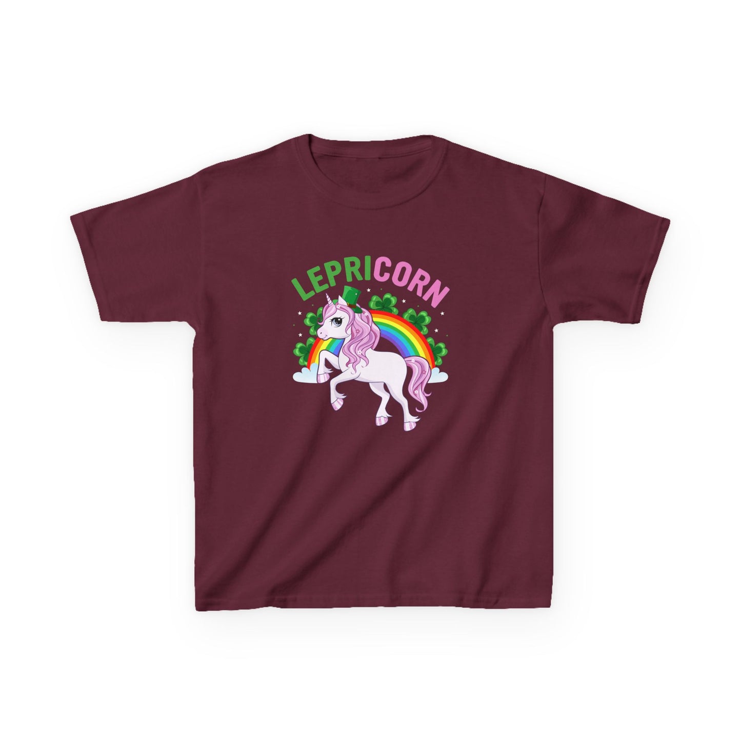 St Patricks Day Leprechaun Unicorn Lepre-corn Kids Heavy Cotton Tee