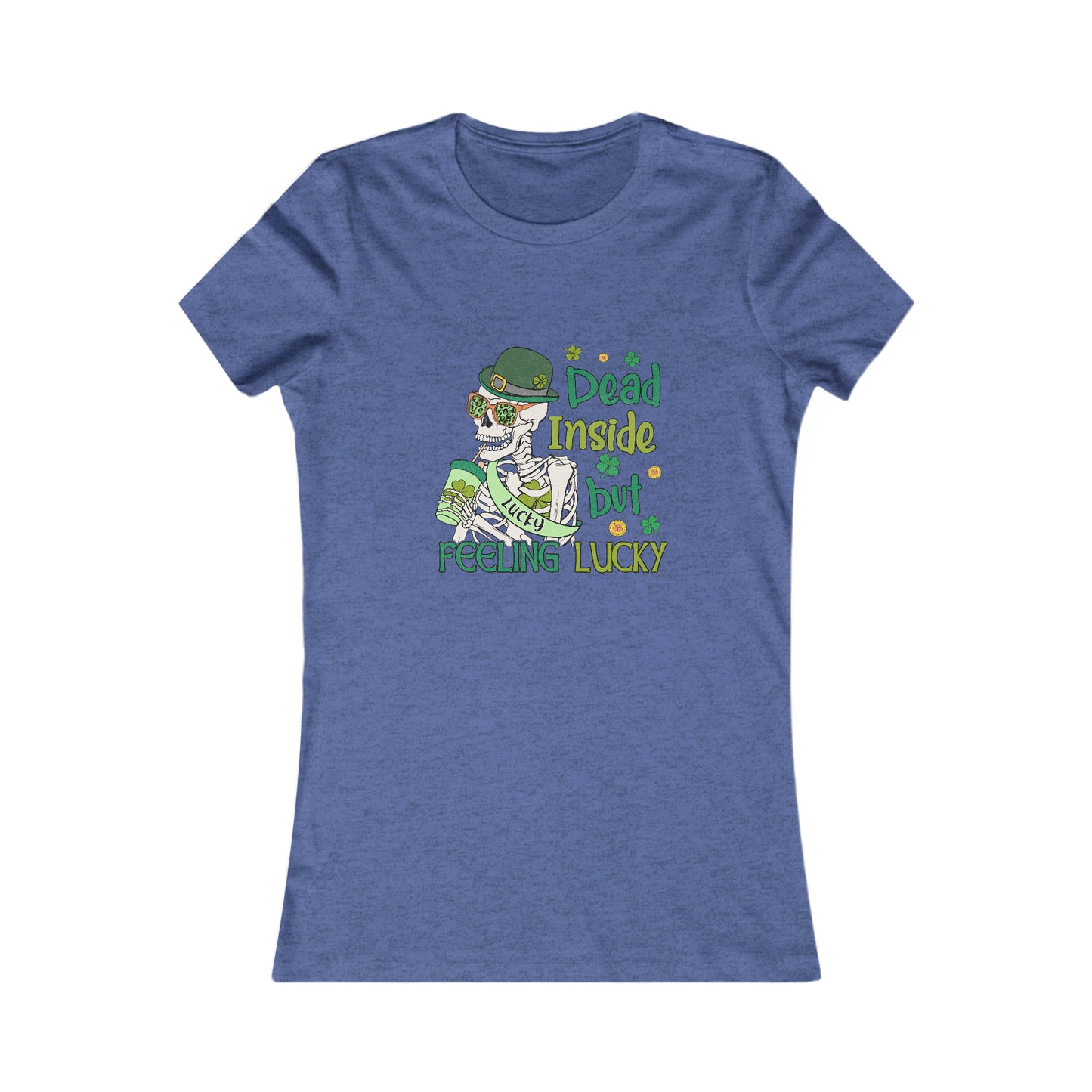 Women's St Patrick's Feeling Lucky Skeleton Favorite Tee