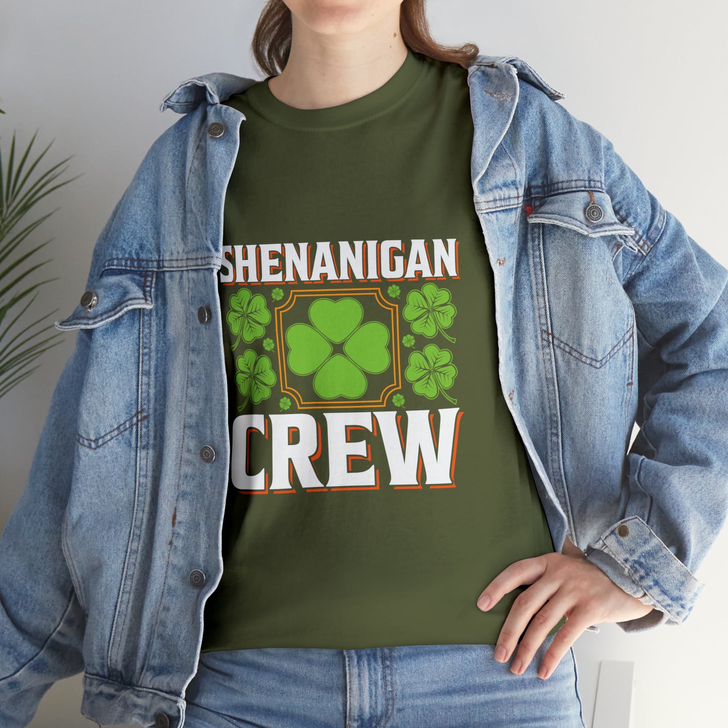 Unisex Shenanigan's Matching Family Shenanigans Crew St Patricks Day Heavy Cotton Tee
