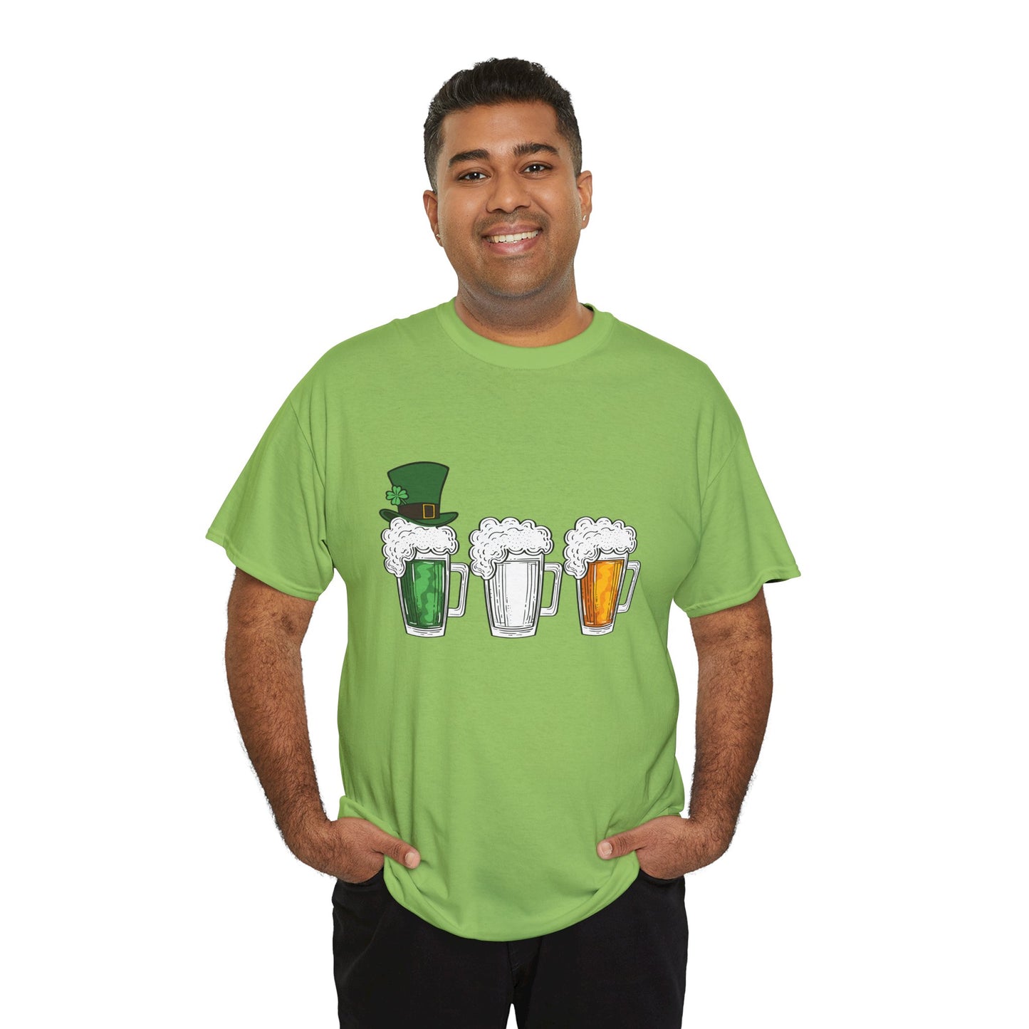 Unisex St Patrick's Day Beer Flag Heavy Cotton Tee