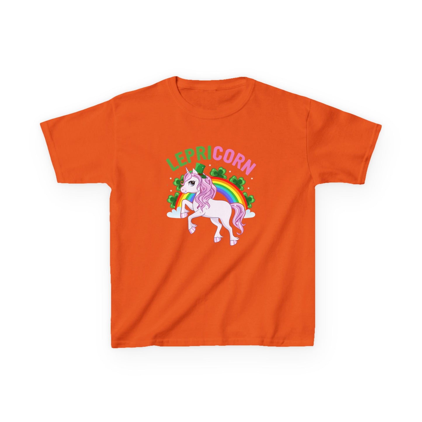 St Patricks Day Leprechaun Unicorn Lepre-corn Kids Heavy Cotton Tee