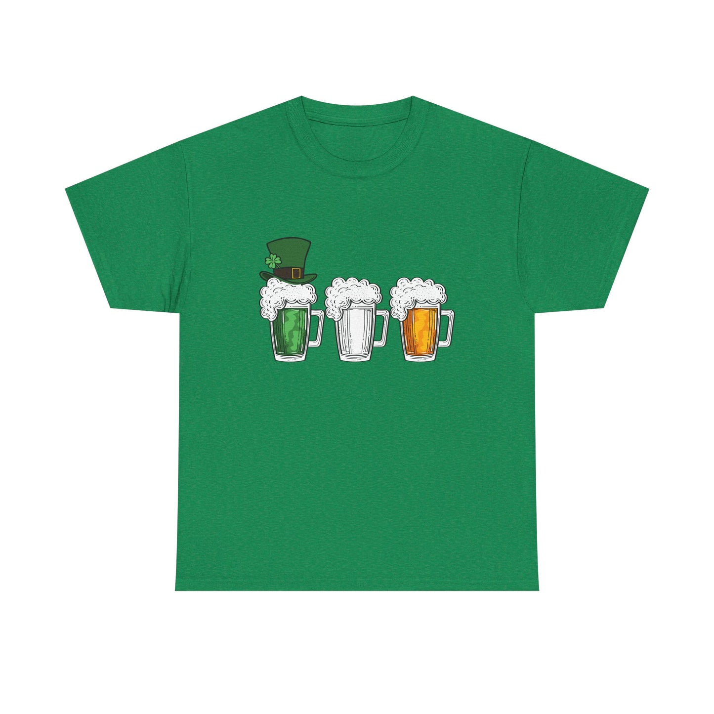 Unisex St Patrick's Day Beer Flag Heavy Cotton Tee