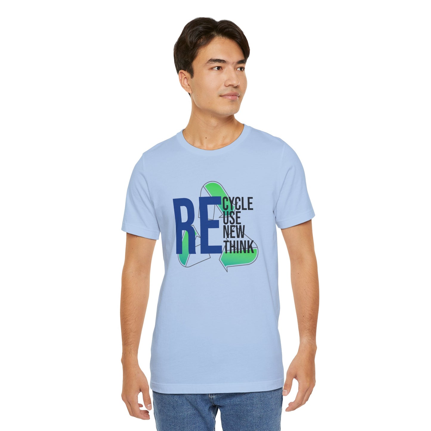 Recycle Reuse Renew Rethink Earthday S-3XL Unisex Jersey Short Sleeve Tee