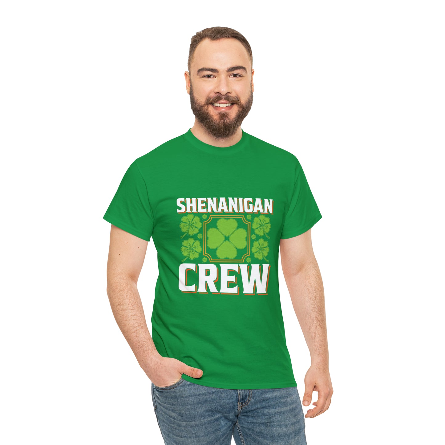 Unisex Shenanigan's Matching Family Shenanigans Crew St Patricks Day Heavy Cotton Tee