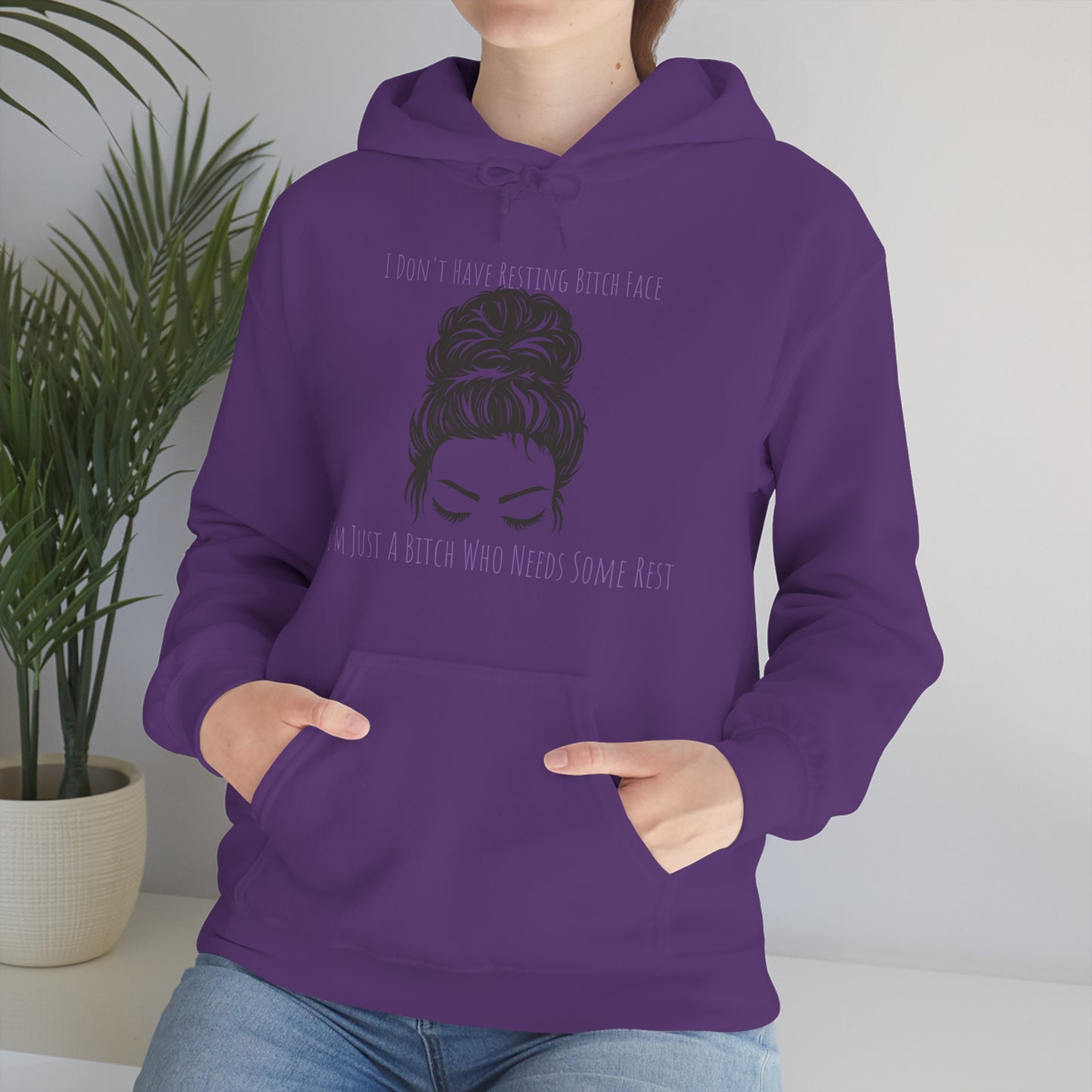 I Don't Have Resting B*tch Face I'm Just A B*tch Who Needs Some Rest, S-3XL, RBF, Unisex Heavy Blend™ Hooded Sweatshirt