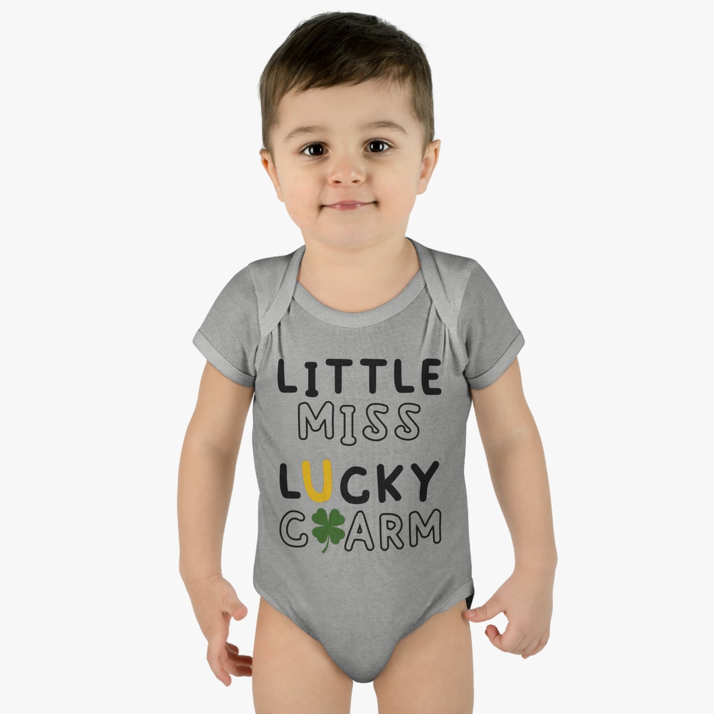 St Patricks Little Miss Lucky Charm Infant Onesie Baby Rib Bodysuit