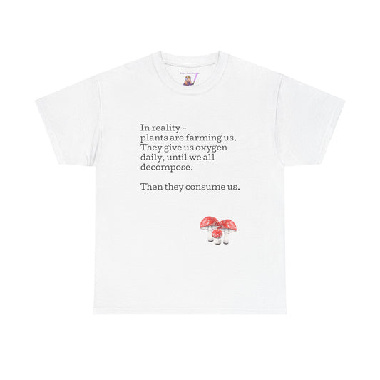Plantfood, mushrooms s, m, l, xl, 2xl, 3xl, 4xl, 5xl Unisex Heavy Cotton Tee